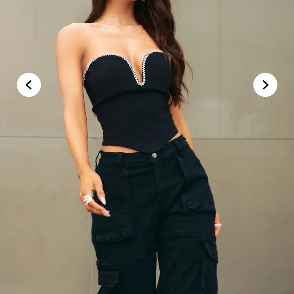 Black Strapless Top